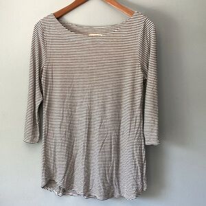 Zenana Outfitters Striped 3/4 Sleeve Top Size Medium